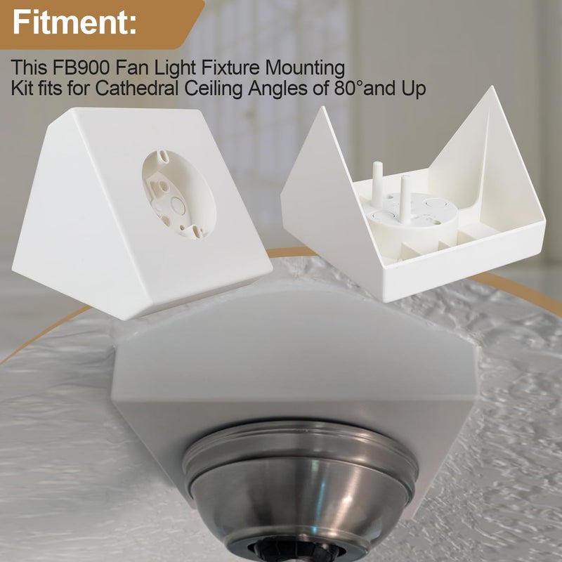Deridi Ceiling Fan Light Fixture Mounting Box Fan Mounting Bracket FB900 Ceiling Fan Angle Mount for Cathedral Ceiling Angles of 80°and Up (1Pack) - Image 5